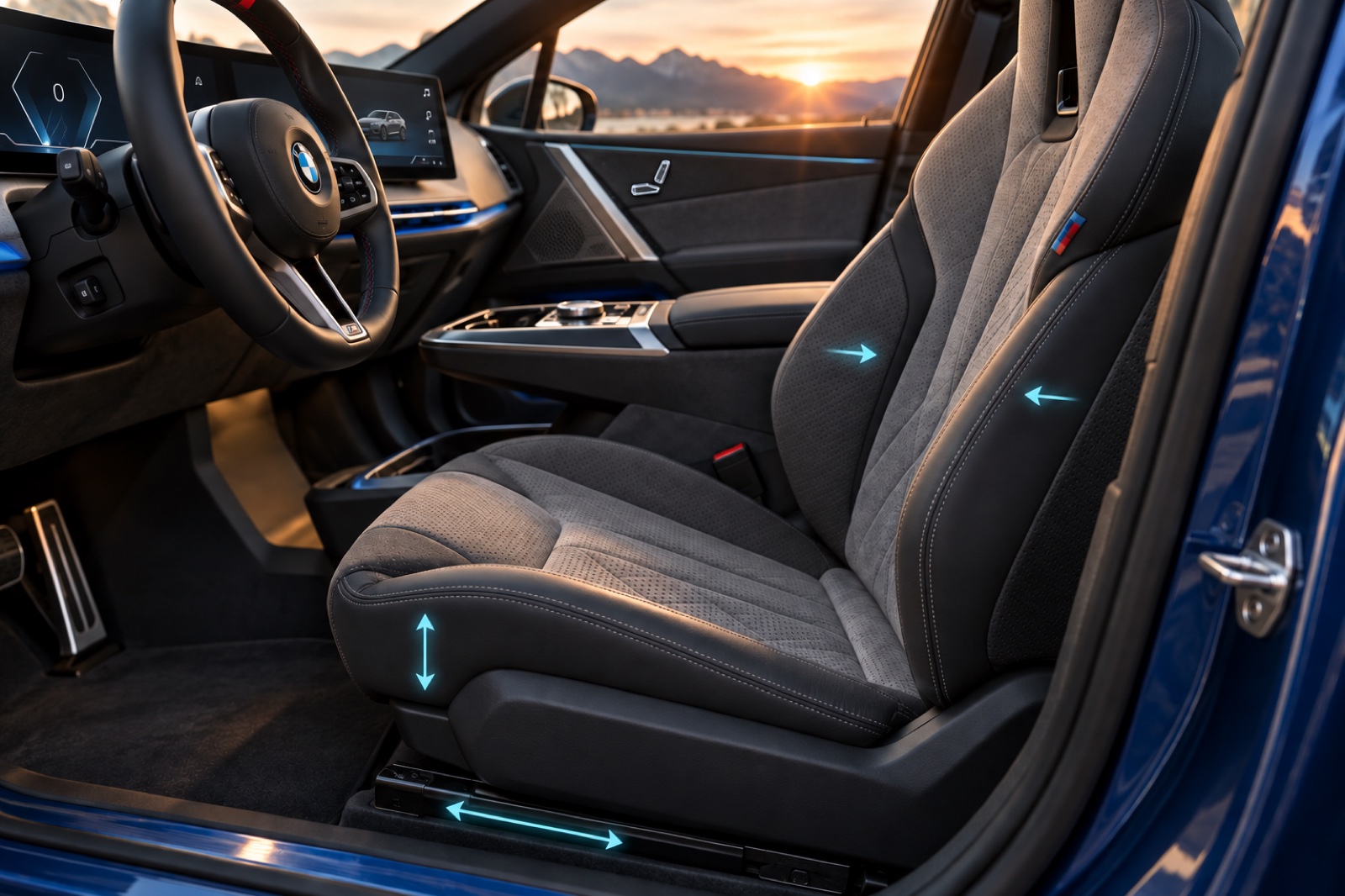 Fore-and-aft travel, cushion height, and backrest width give the system distinct adjustments to compare.