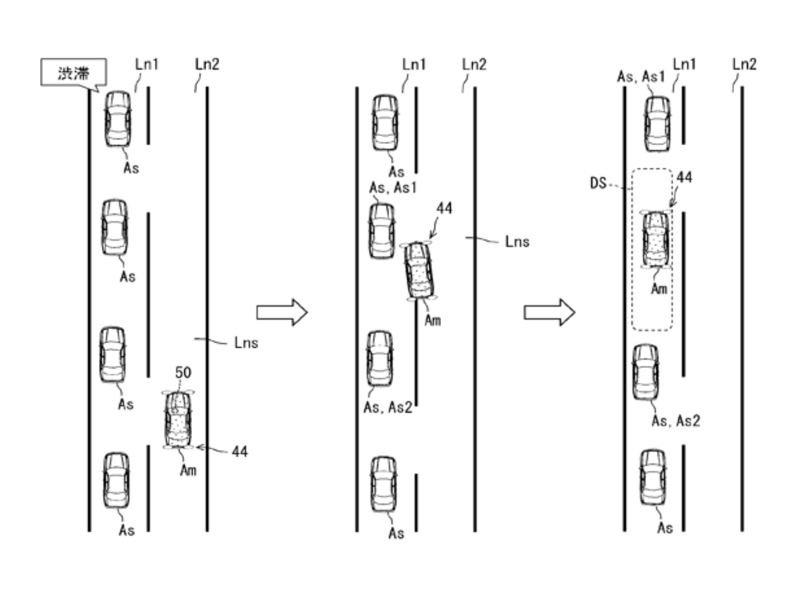 Denso’s own sketches show partial entry and a completed merge in a left-hand traffic layout.