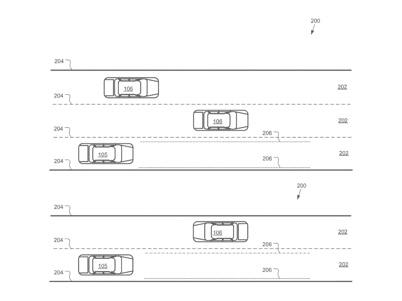Ford’s own sketches show forward lane guidance and different projected patterns beside opposing traffic.
