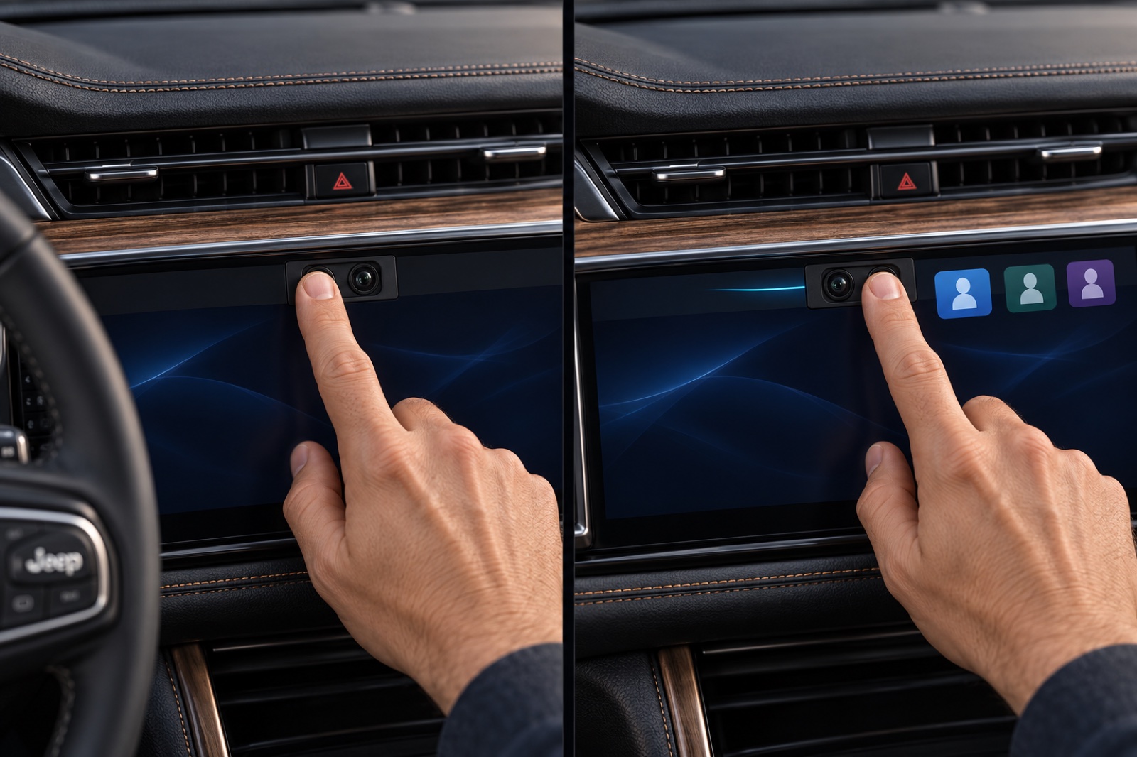 Successive lens obstruction opens profile tiles, leaving the driver to make a separate selection.