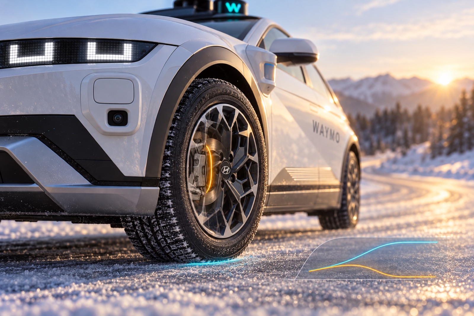 A brief brake application helps the robotaxi assess how much traction the surface offers.