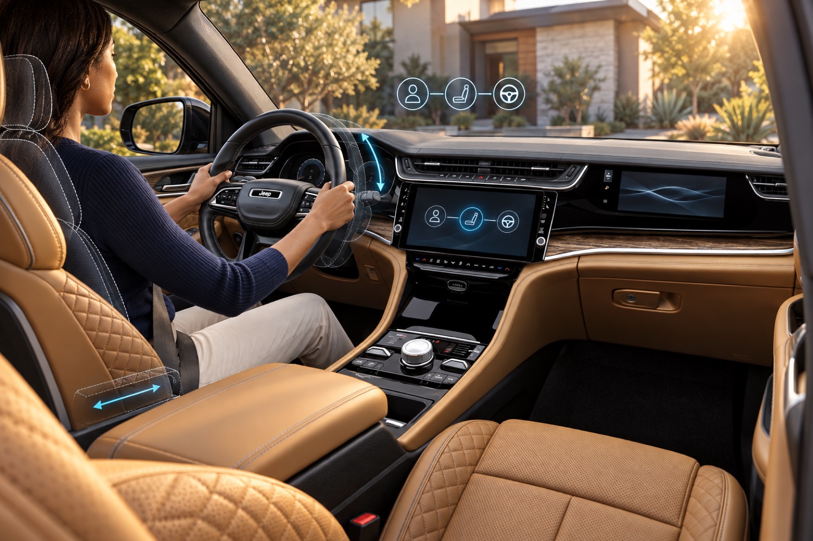 A recognized driver’s profile recalls seat position, steering-wheel position and steering effort together.